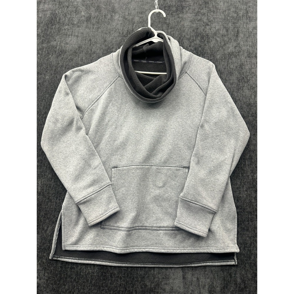 RBX Downtown Fleece Cowl Neck‎ Tunic Sweatshirt Womens L Heather Gray Thumbhole
